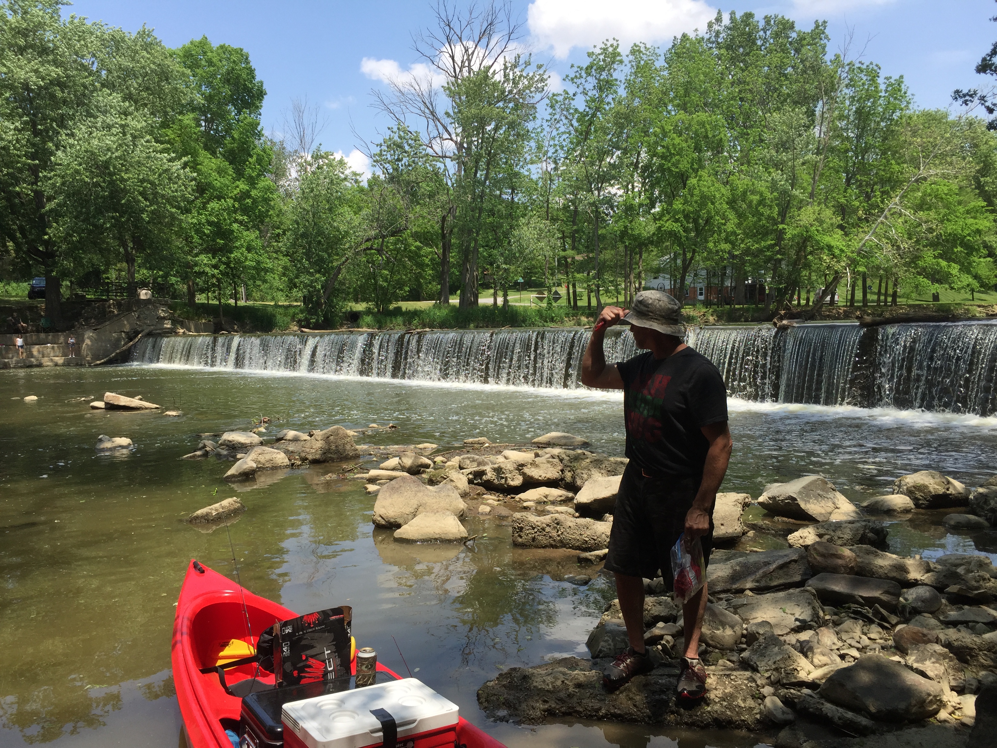 Kayak, Rustic River Outfitters, Water fall, river